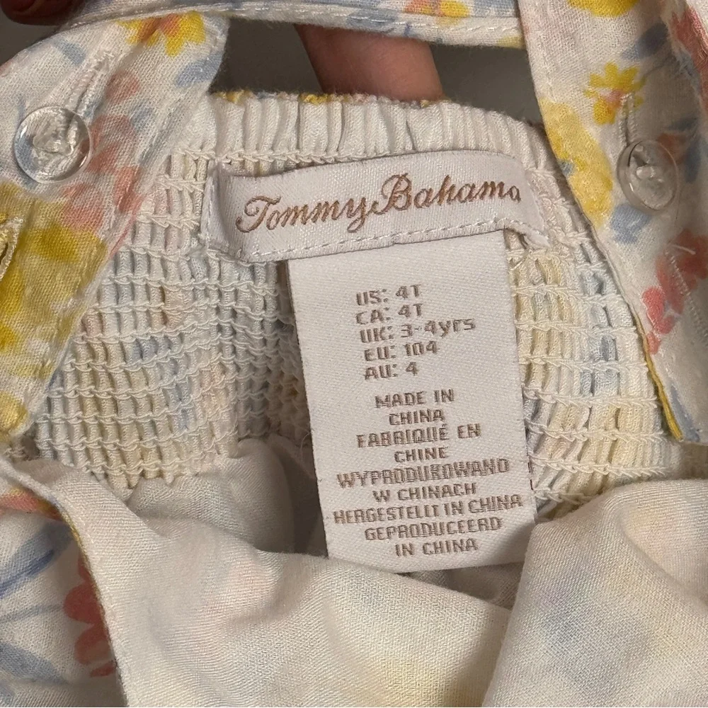 Tommy Bahama‎ Girls 4T 100% Cotton Floral Print Tank Dress Easter Spring Church